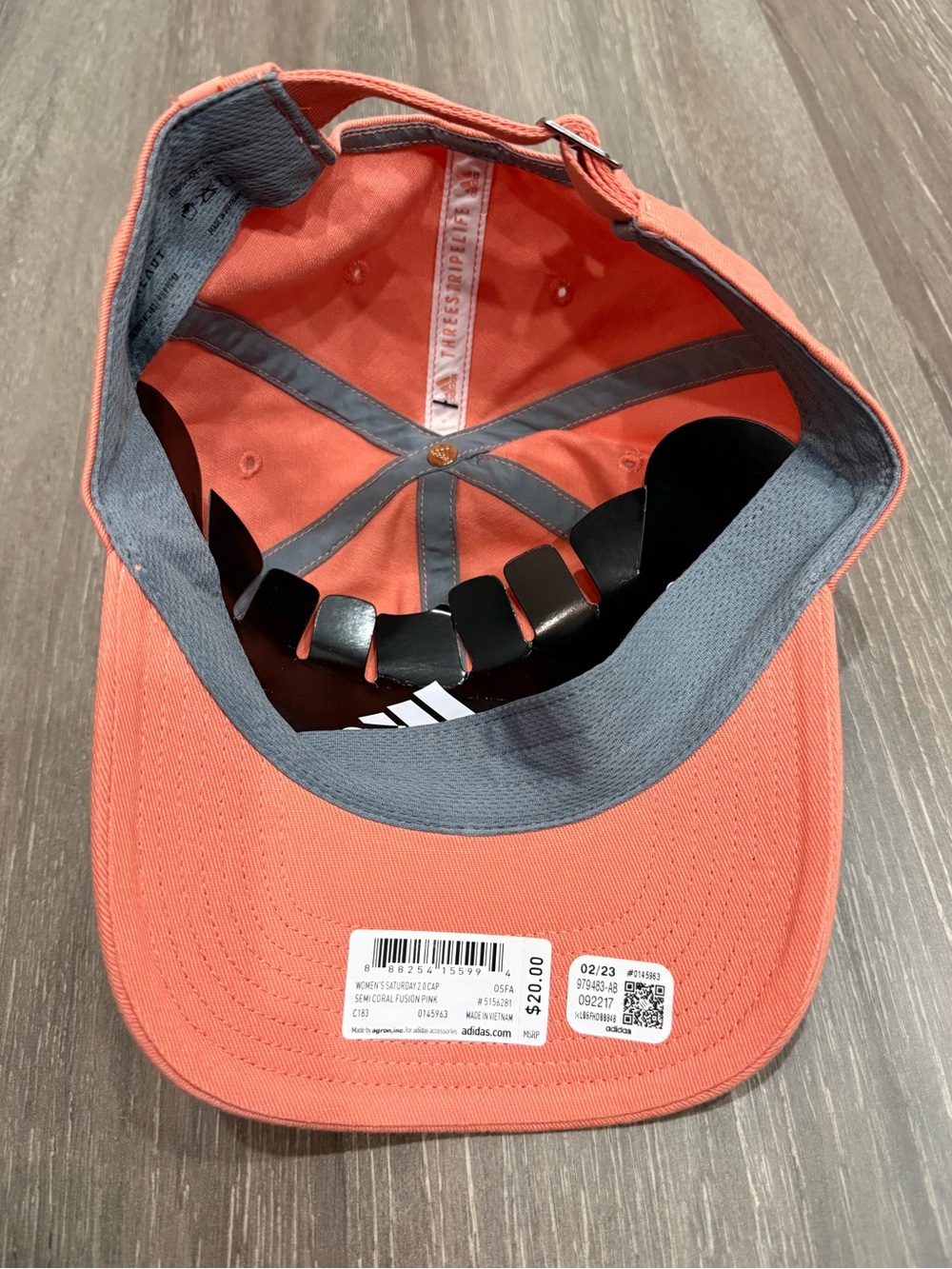 Adidas Coral Pink Women's Baseball Cap - Picture 4 of 4
